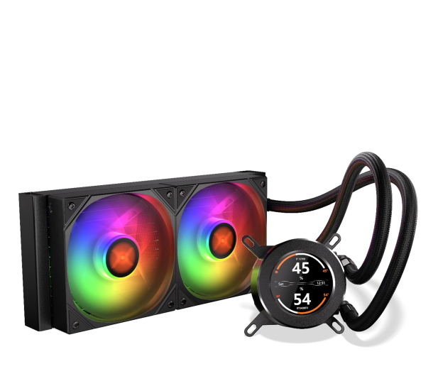 KRUX HydroGlance 240 ARGB LCD 2x120mm KRXE003 - 1362093 - zdjęcie